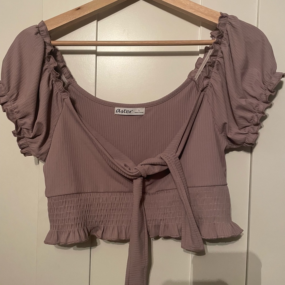 purple crop top